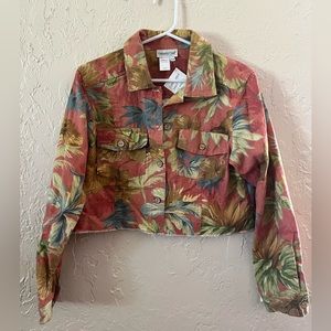 Coldwater Creek Print Denim Jacket